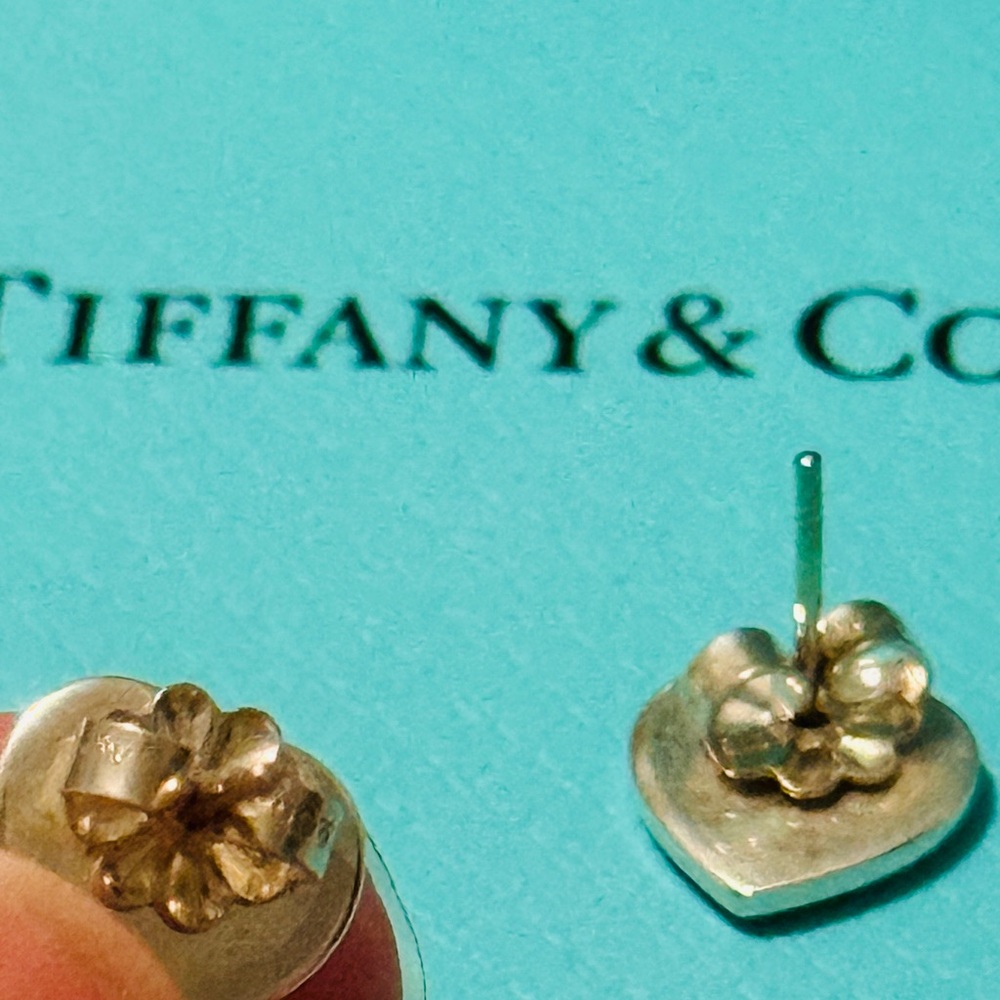 Tiffany & Co. Silver Heart Earrings Authentic - Picture 2 of 5